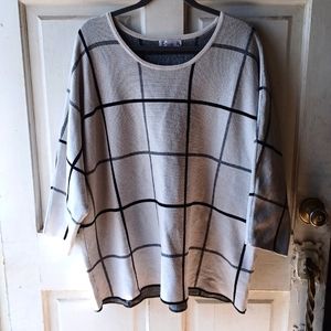 89+Madison Black and Gray Plaid Sweater size 2X